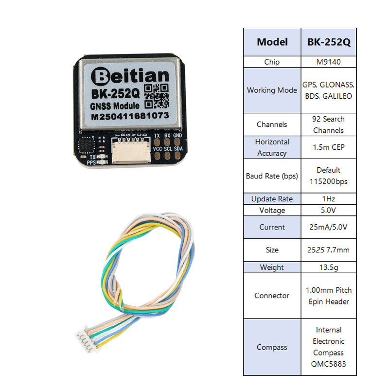 Gps Module Drone - Beitian BK-252Q GPS GNSS módulo QMC5883