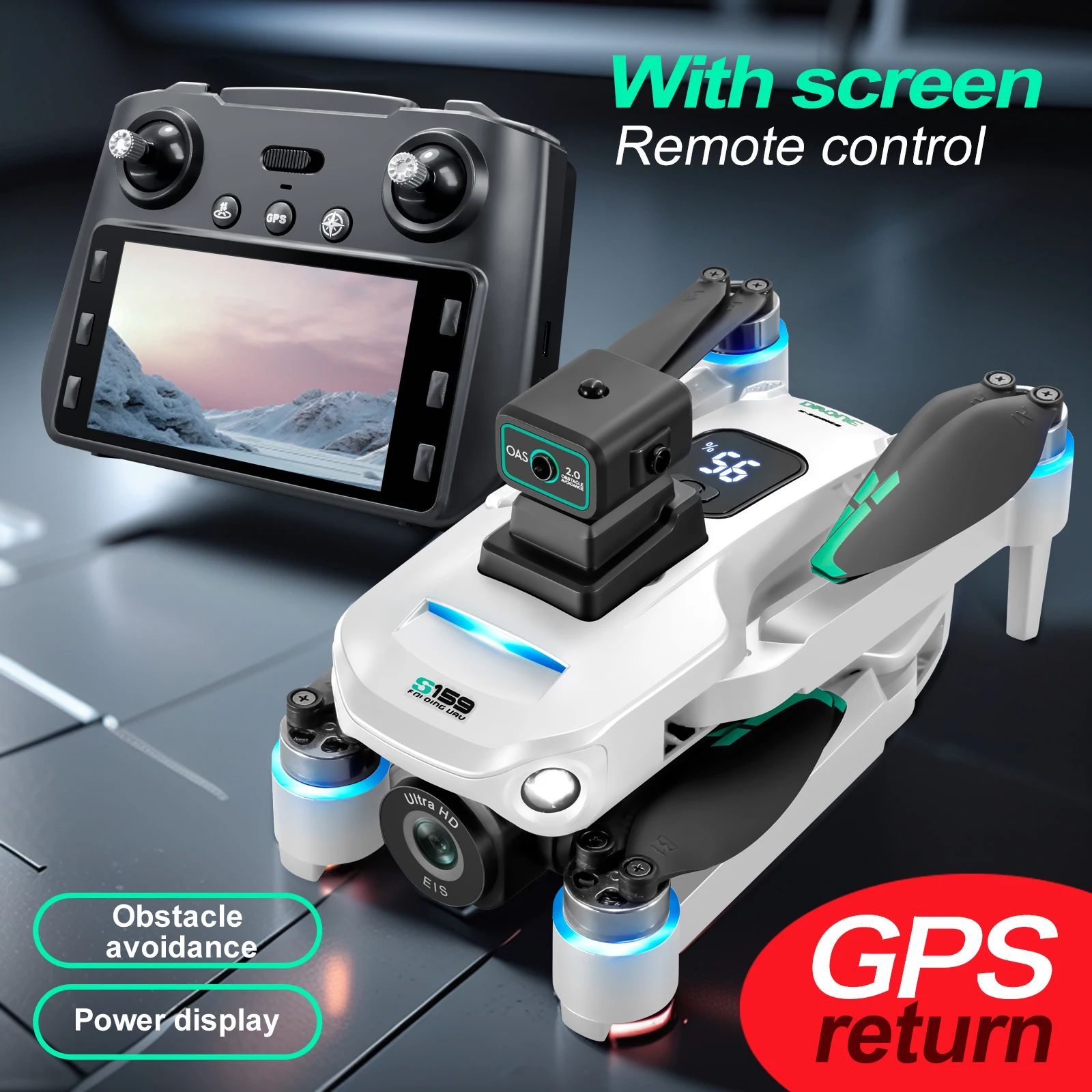 Dron profesional S159 GPS con  - Drone Rc Gps S159 reseña y precio