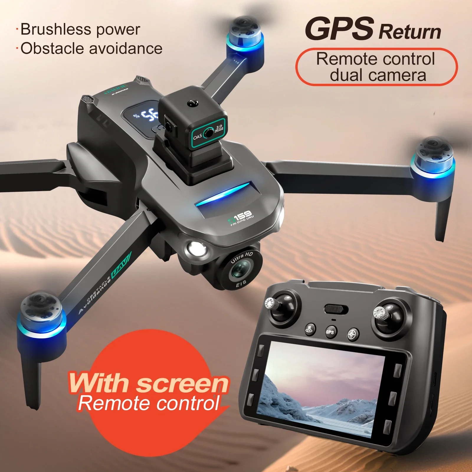S159 GPS Drone profesional 8K  - Drone Rc Gps S159 reseña y precio