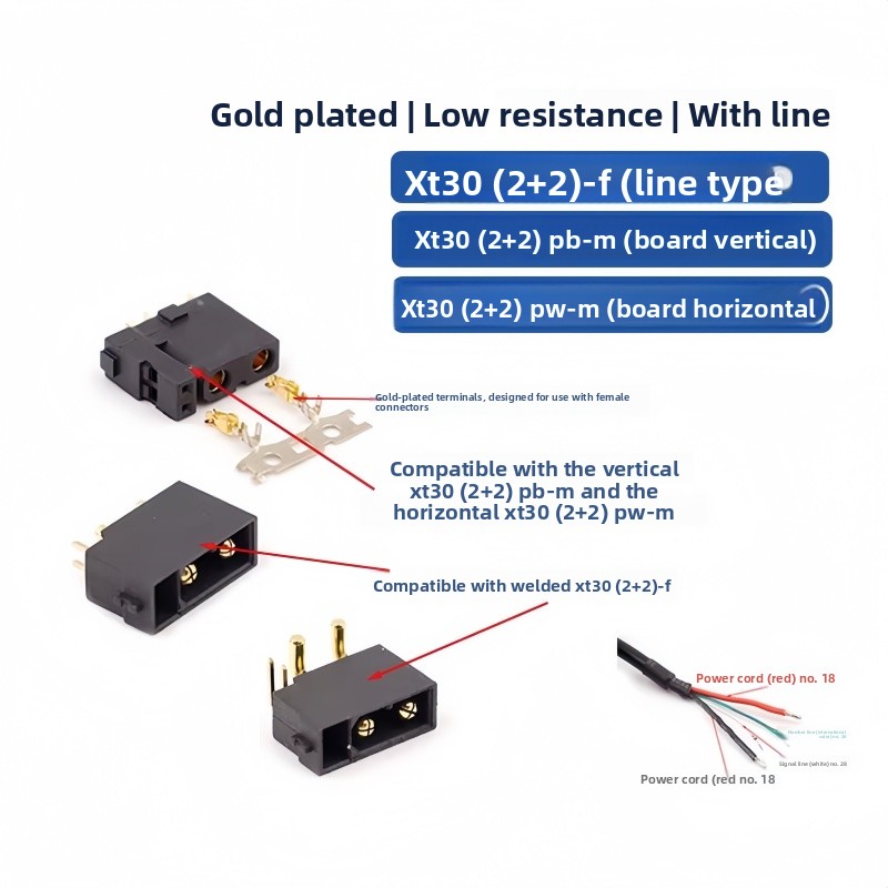 Conector XT30(2+2) XT30PB/PW(2 - Drone Rc Signal reseña y precio