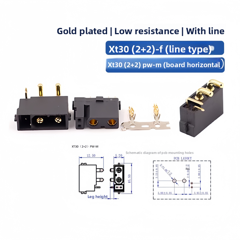 Conector XT30(2+2) XT30PB/PW(2 - Drone Rc Signal reseña y precio